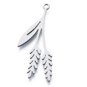 Privjesak Lavanda, nehrđajući čelik SS304, vel.34x14,5x1 mm, boja: inox, 1 kom, SS125