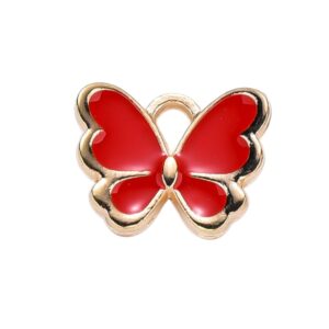 Privjesak emajl Leptir crveni vel 10,5x13x3 mm, 1 kom , EM15