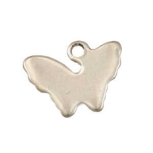 Privjesak Leptir, nehrđajući čelik SS304, vel.8,5x11x0,6 mm, 6 kom, boja: inox SS121
