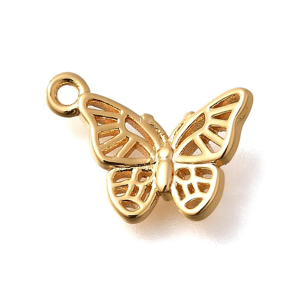 Privjesak Leptir, 2 kom, vel 10x14x2 mm, mjed pozlata 18 karat.zlatom, MD70 - Slika 3