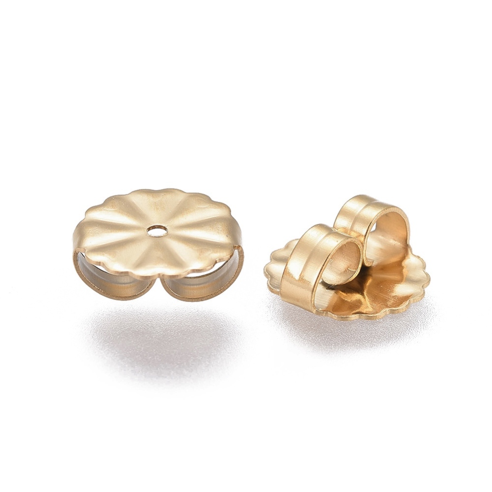 Leptirić za naušnice, nehrđajući čelik SS304 vel.10,5x4,5mm, rupa: 1,2 mm, 4 kom, ION pozlata 18 karat.zlatom SS126 - Slika 2