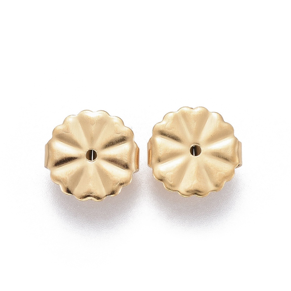 Leptirić za naušnice, nehrđajući čelik SS304 vel.10,5x4,5mm, rupa: 1,2 mm, 4 kom, ION pozlata 18 karat.zlatom SS126
