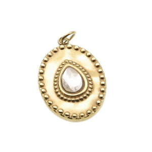 Privjesak Privjesak nehrđajući čelik SS304 vel.20,5x14x2,5 mm, pozlata 18 karat.zlatom, 1 kom, SS112