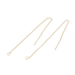 Naušnice od mjedi viseće, pozlata 18 karatnim zlatom vel.82-85x1 mm, rupa 1,5 mm, bez nikla, olova i kadmija, 4 kom (2 para ), MD42