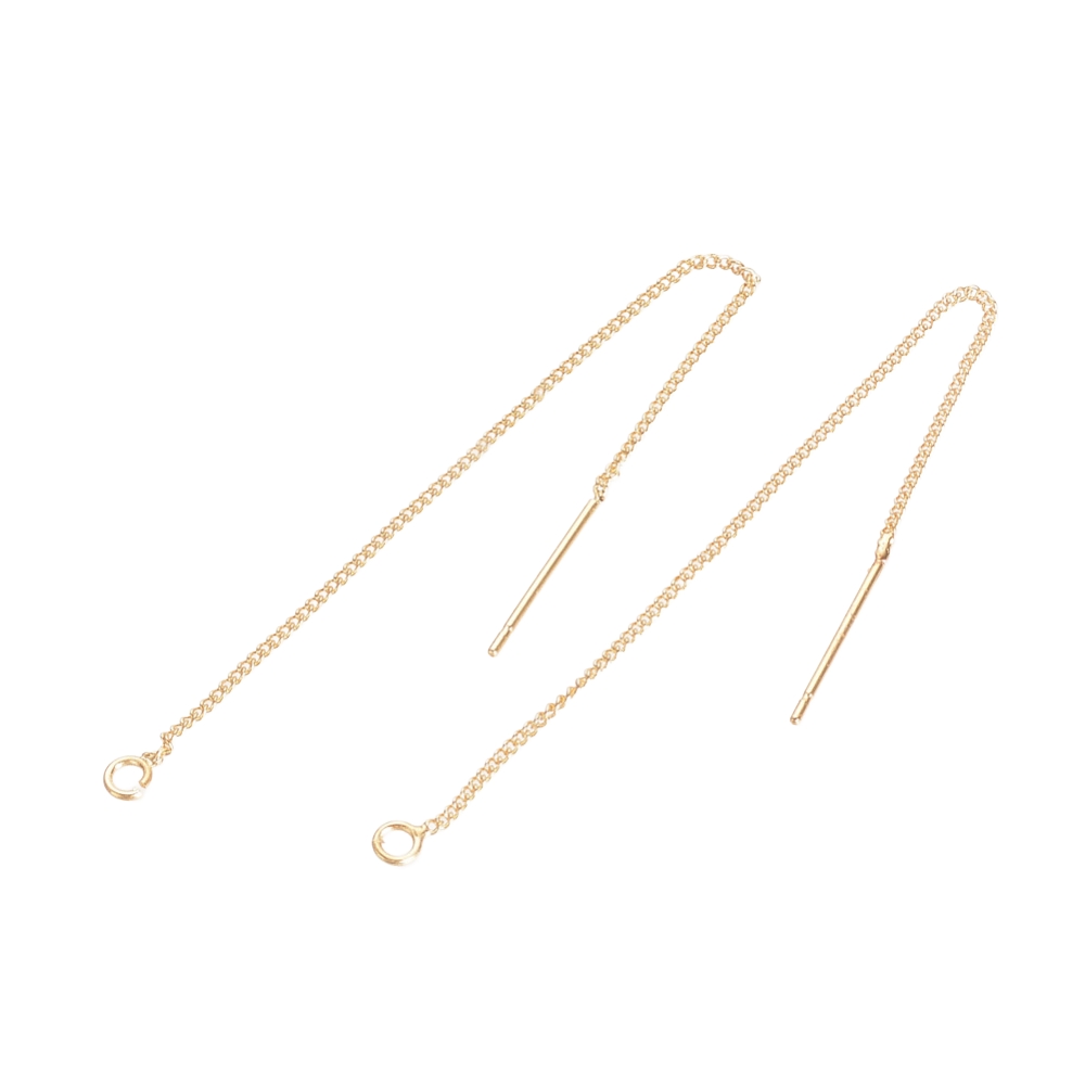 Naušnice od mjedi viseće, pozlata 18 karatnim zlatom vel.82-85x1 mm, rupa 1,5 mm, bez nikla, olova i kadmija, 4 kom (2 para ), MD42