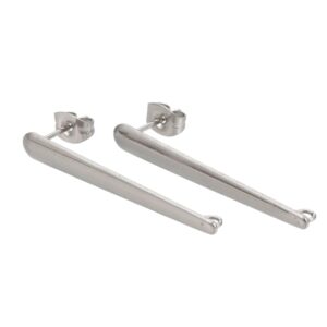 Kopča za naušnice od nehrđajućeg čelika SS304, vel. 35x4 mm, rupa 1,5 mm, iglica 0,7 mm, 2 kom, boja: inox SS112