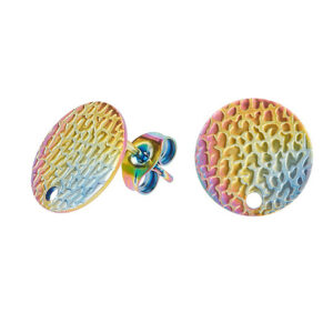 Kopča za naušnice od nehrđajućeg čelika SS304, 12 mm, 2 kom, multicolor SS112