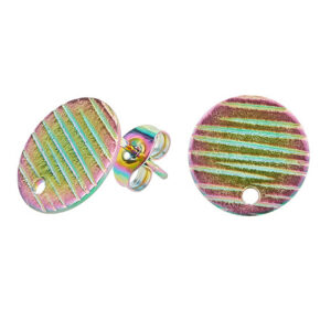 Kopča za naušnice od nehrđajućeg čelika SS304, 12 mm, 2 kom, multicolor SS112