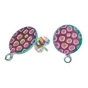Kopča za naušnice od nehrđajućeg čelika SS304, 12 mm, 2 kom, multicolor SS112