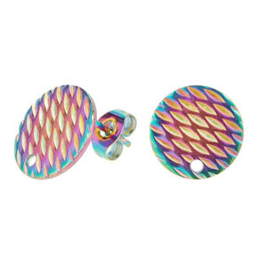Kopča za naušnice od nehrđajućeg čelika SS304, 12 mm, 2 kom, multicolor SS112