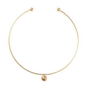 Ogrlica Choker nehrđajući čelik SS304, vel.141x2 mm, boja: zlatna , 1 kom SS87
