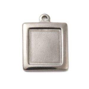 Privjesak Okvir, nehrđajući čelik SS304 vel.20x15x2,5 mm, podloga 12x10,5 mm, boja: inox 1 kom SS108