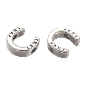 Perlica Potkova, nehrđajući čelik SS304 vel 9,5x10x3 mm, rupa 2 mm, boja: inox, 1 kom SS106