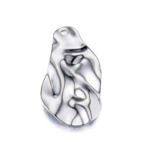 Privjesak Oval od nehrđajućeg čelika SS304, vel 30x17x1 mm, 1 kom, boja inox SS120