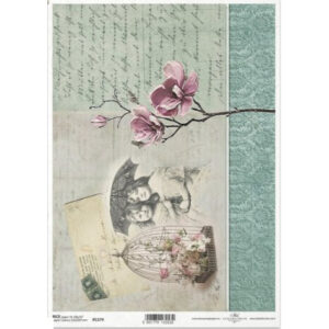 Decoupage papir, rižin vel 230x297 mm