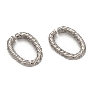 Ring-alka, ovalna, nehrđajući čelik SS304 vel.14x10x2 mm, 6 kom, boja inox SS130