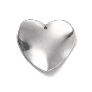 Privjesak Srce od nehrđajućeg čelika SS304 vel.21x22x1,5 mm, boja: inox, 1 kom, SS126