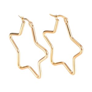 Naušnice Zvijezde, nehrđajući čelik SS304 vel. 34,5x34,5x2mm, pozlata SS50