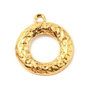 Privjesak Ring  od nehrđajućeg čelika SS304 vel.18,5x16x2 mm, vacum pozlata,  1 kom, SS60