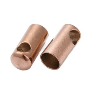 Terminal od nehrđajućeg čelika SS304, vel 7,5x2,6 mm, rupa za alkicu 1,8 m, unut.promjer 2 mm,  boja: roza zlato SS13