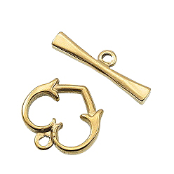 Kopča Toggle od nehrđajućeg čelika SS304 vel 15x15,5x2 mm, klipić 21x6x2 mm, boja: ION pozlata 1 kom, SS22
