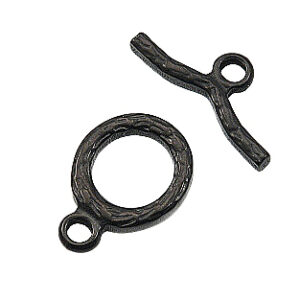 Kopča toggle od nehrđajućeg čelika SS304 vel 16x12x2 mm, klipić 18x6x2 mm, boja: crna elektrofereza 1 kom, SS22