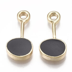 Privjesak vel 20x9,5x2 mm, boja: crna, 2 kom,  EM23