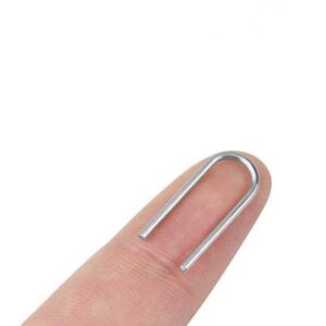 Žica U za vješanje, od mjedi, galvanizacija platinom, vel 20x6x0,7 mm, za privjeske od epoksi smole ili od masa za modeliranje, 15 komada u paketu, MD51