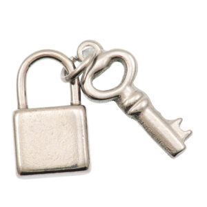 Privjesak Lokot 16x10x4+ključ 20x8x3 mm, nehrđajući čelik, boja inox, 1 kom, SS304