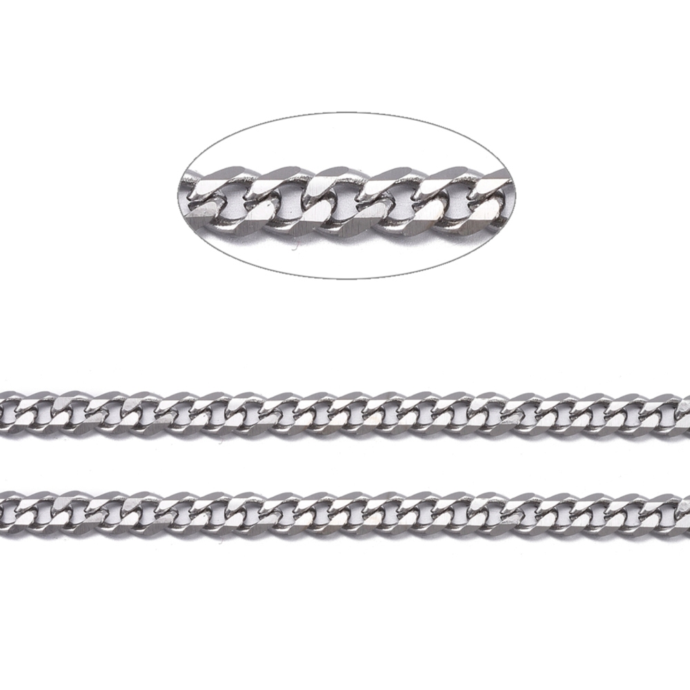 Lančić Curb Diamond Cut 70 cm, nehrđajući čelik SS304, vel.4x3x0,8 mm, boja: inox SS127 - Slika 3