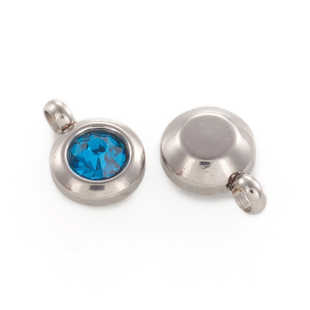 Privjesak nehrđajući čelik SS304 vel. 9x6,5x4 mm, 2 kom, boja: indicolite ,SS10