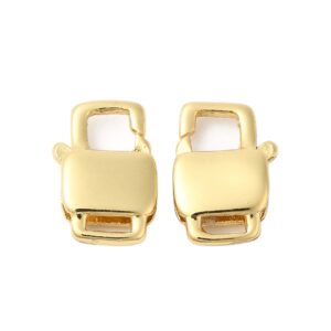 Kopča karabiner od nehrđajućeg čelika, pozlata 18K zlatom, 12x8x3 mm