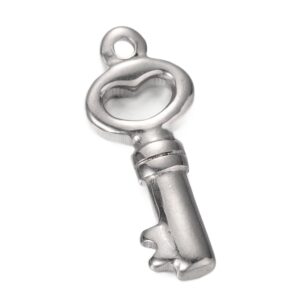 Privjesak Ključ 20x8x3 mm, nehrđajući čelik, boja inox, 1 kom, SS304