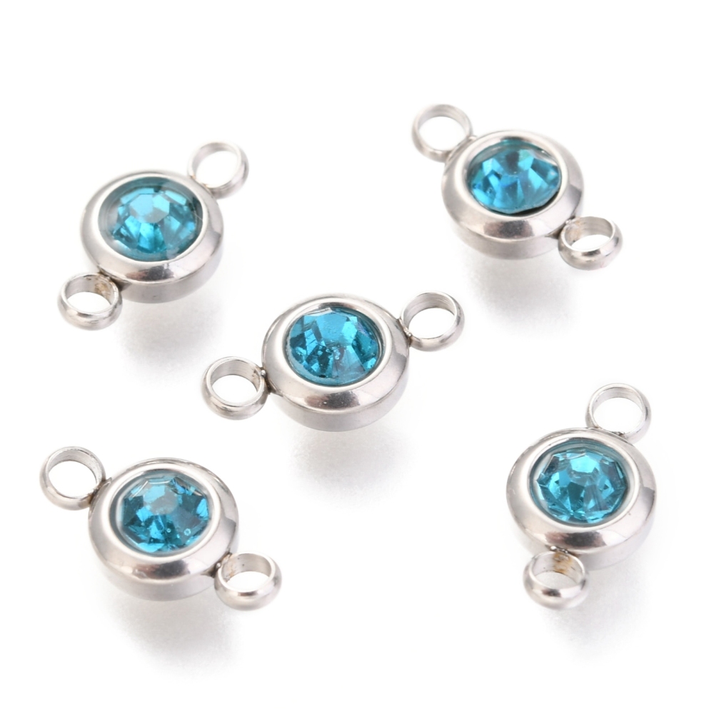 Konektor nehrđajući čelik SS304 vel.12x6,5x4 mm, boja: inox i aquamarine 2 kom, SS10 - Slika 2