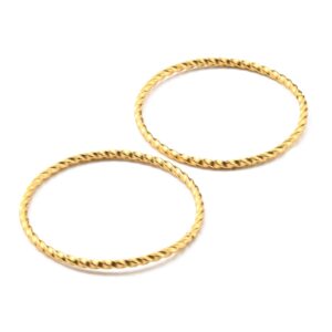Link-ring nehrđajući čelik 29,5x1,5 mm, pozlata 18K zlatom, 2 kom, SS304