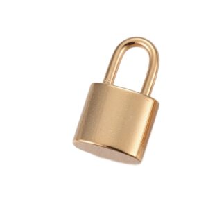Privjesak Lokot s ključem od nehrđajućeg čelika SS304 vel.12,6x13.5x8,5 mm, rupa: 4,5-5,5x3 mm, pozlata 24 karat.zlatom , 1 kom SS60