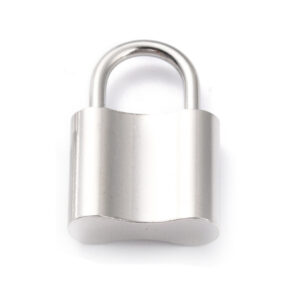 Privjesak Lokot od nehrđajućeg čelika SS304 vel.19,5x13x5 mm, rupa 7x7 mm, boja : inox, 1 kom SS60