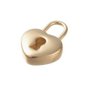 Privjesak Lokot, nehrđajući čelik, ION pozlata 18K zlatom, vel.19,5x13x5 mm, rupa 4,5x7 mm, 1 kom, SS304