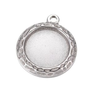Privjesak Okvir, nehrđajući, 25,5x22x3 mm, podloga ∅15 mm, boja: inox 1 kom