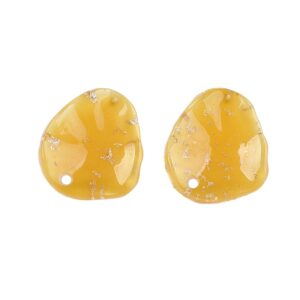 Kopča za naušnice (nehrđajući čelik + acetat) 19x17 mm, prozirno zlatna, 2 kom, rupa 1,8 mm, iglica 0,7 mm SS304