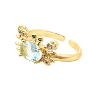 Prsten Rak od mjedi, pozlata 18K zlatom, cirkoniji, bez nikla, kadmija, i olova, 16,5 mm