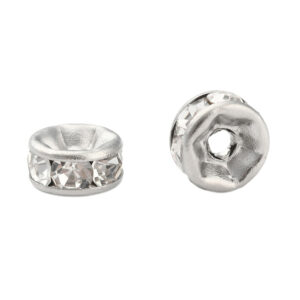 Rondela od nehrđajućeg čelika+cristal, 6x3 mm , boja inox , 5 kom SS316