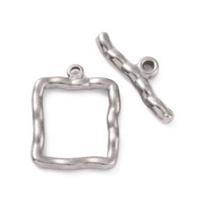 Kopča toggle, nehrđajući čelik, 25,5x20,5x2,5 mm, klipić 27x8,5x3,5 mm, boja:inox,1 kom