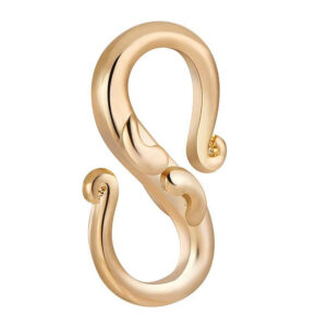 Kopča "S"mjed pozlata 18K zlatom, 13,5x8x3 mm, 1 kom