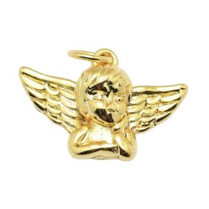Privjesak Anđeo, mjed, pozlata 18K zlatom, 13,5x19x5 mm, 1 kom