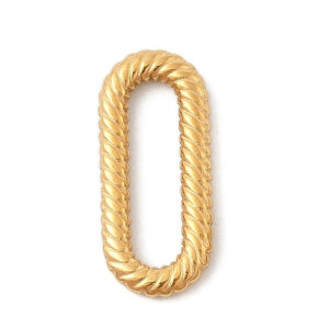 Link ovalni, nehrđajući čelik pozlata 18K zlatom, 22x10x2 mm, 1 kom, SS304