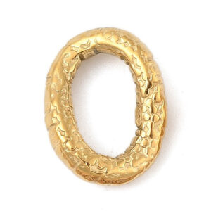 Link ovalni, nehrđajući čelik pozlata 18K zlatom, 16,5x12,5x3,5 mm, 1 kom, SS304