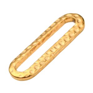 Link ovalni, nehrđajući čelik pozlata 18K zlatom, 25x7,5x2 mm, 1 kom, SS304