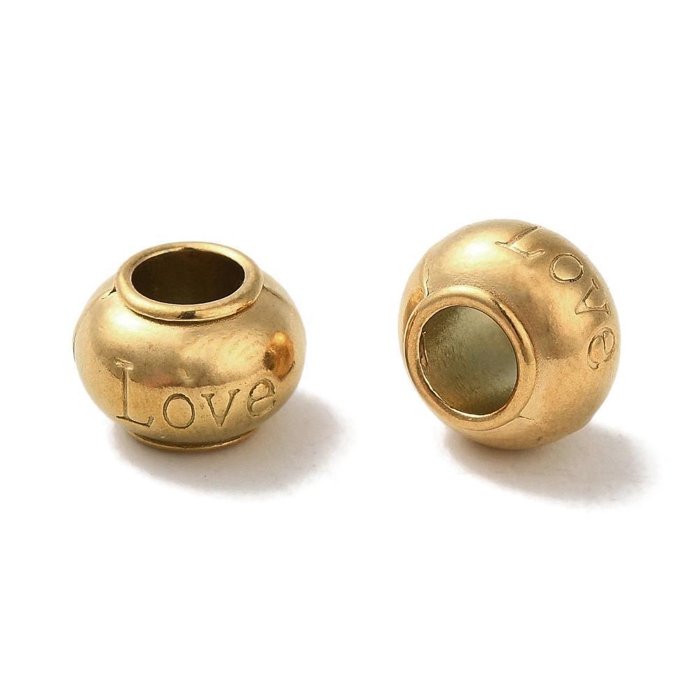 Perlica Love nehrđajući čelik 10x7-4,5 mm, ION pozlata, SS304 - Slika 3