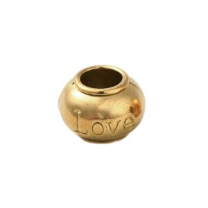 Perlica Love nehrđajući čelik 10x7-4,5 mm, ION pozlata, SS304